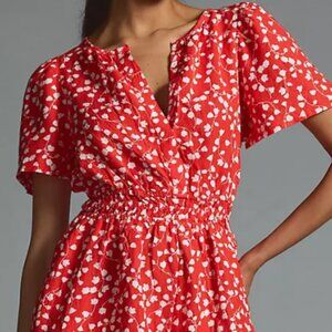 Anthropologie Somerset Linen Romper Size L